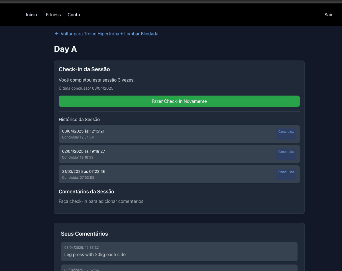 Session check-in/check-out process - step 2